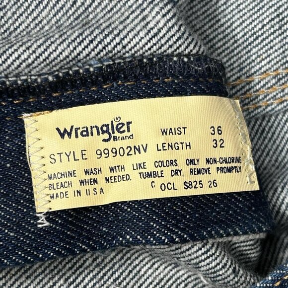 Vintage Wrangler Jeans Mens 36x32 Denim Scoville Made in USA Straight Leg 80s - Picture 5 of 11